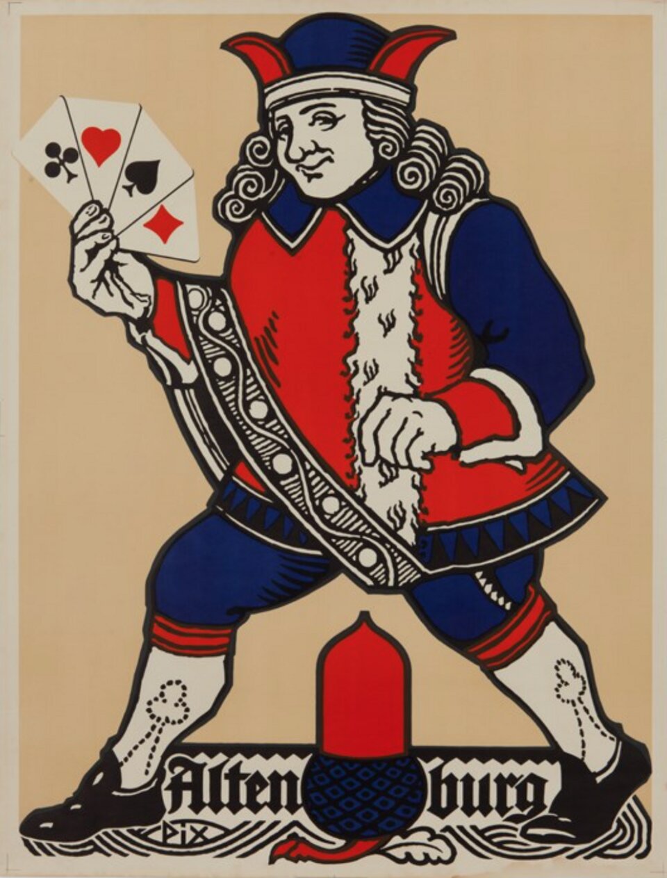 Historisches Werbeplakat für Altenburger Spielkarten um 1920
